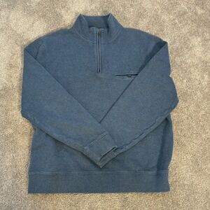 Pendleton Sweater Mens Large Quarter Zip Blue Pullover Outdoor Cotton